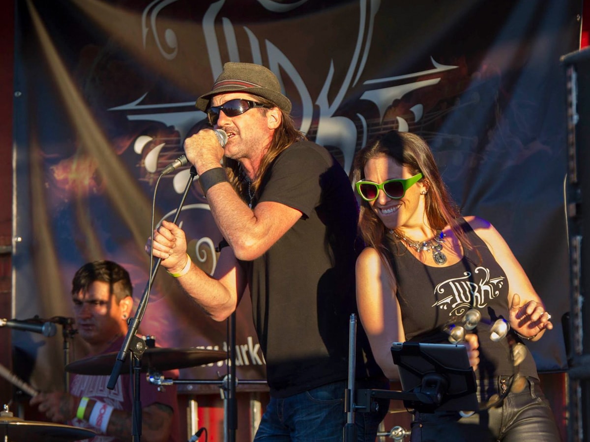 Turk, Boz & Jess on stage